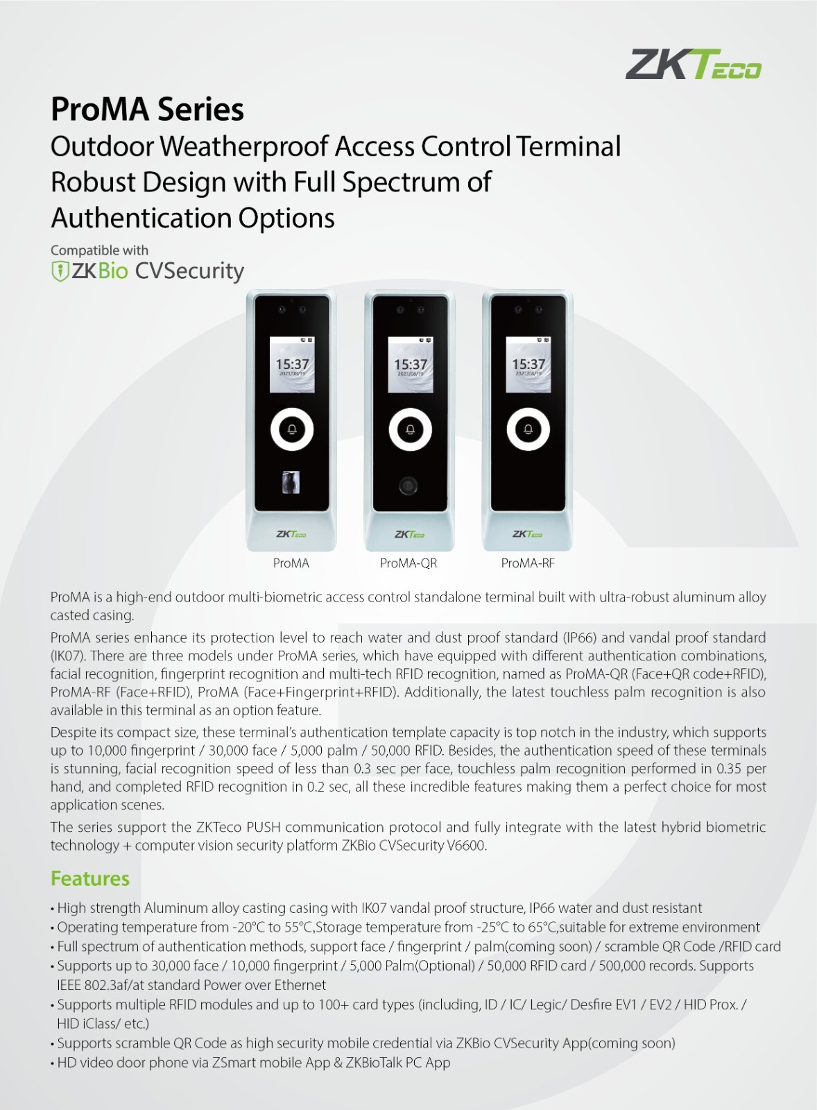 Outdoor Standalone QR code and Face Recognition Reader