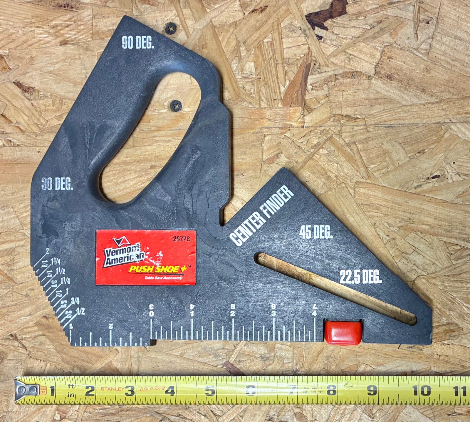Push Shoe+ 26778 Table Saw Push BlockVermont American Center Finder Angle Gauge