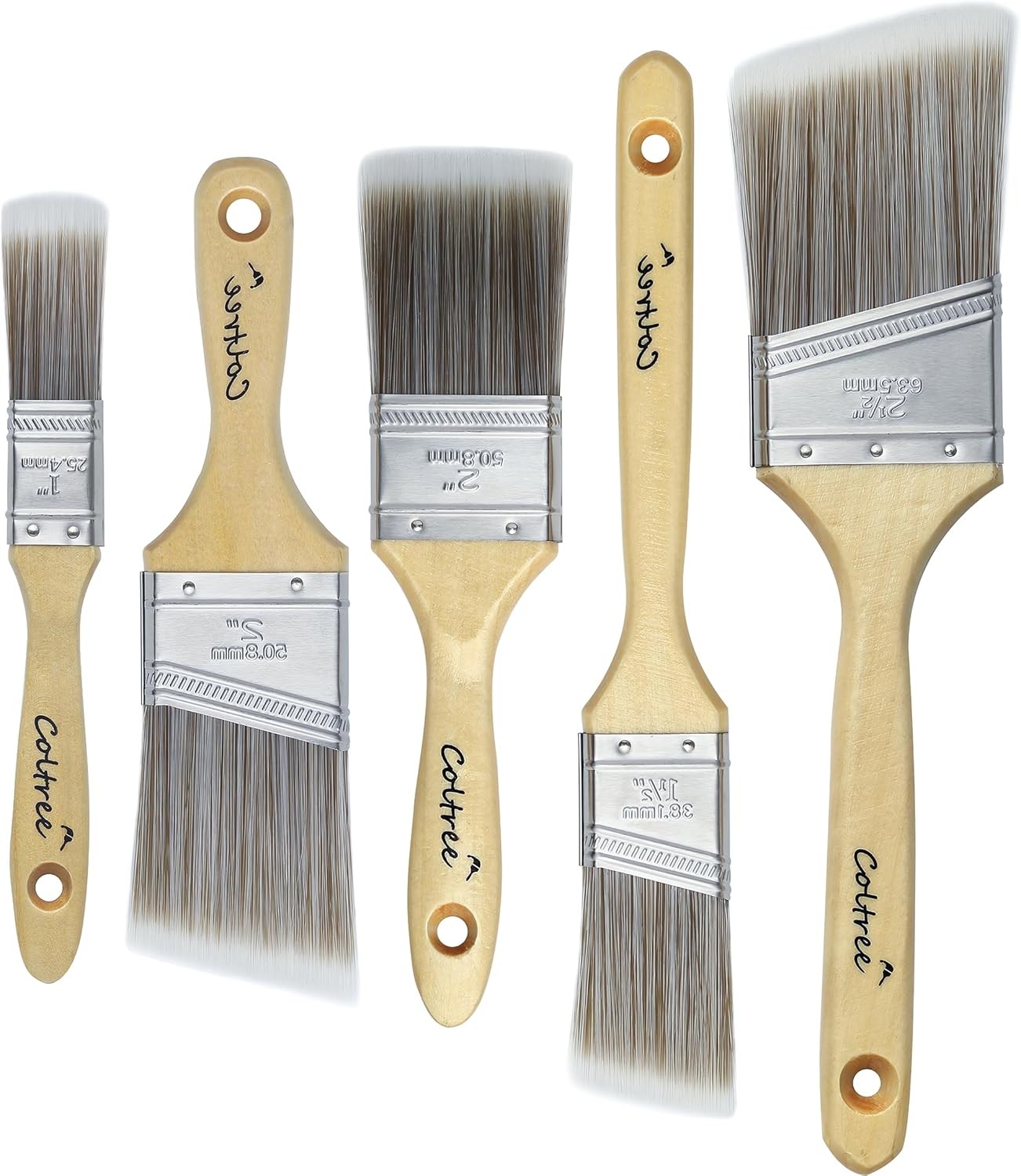 Paint Brushes Set - Flat & Angle Paintbrushes for Wall & Trim, Suitable