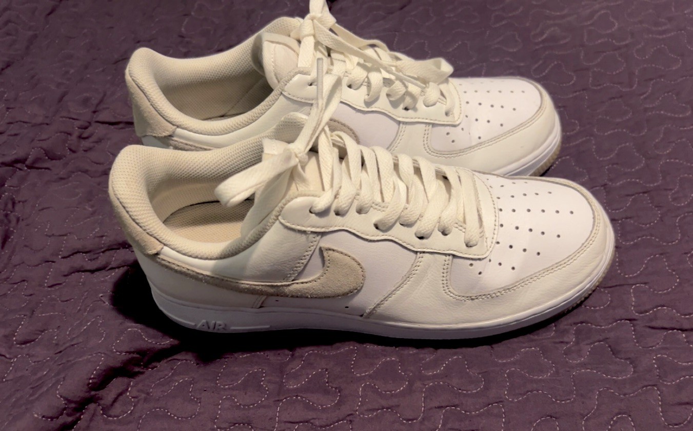 Nike Air Force 1 Low Top White Solid Lace-Up Men's Athletic Sneakers