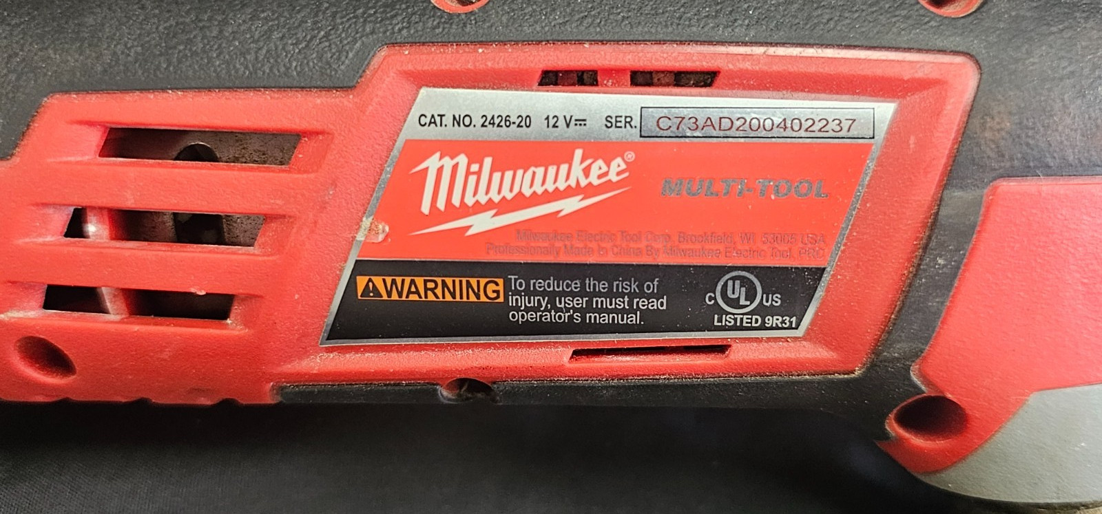 Milwaukee 2426-20 M12 Multi-Tool - TOOL ONLY
