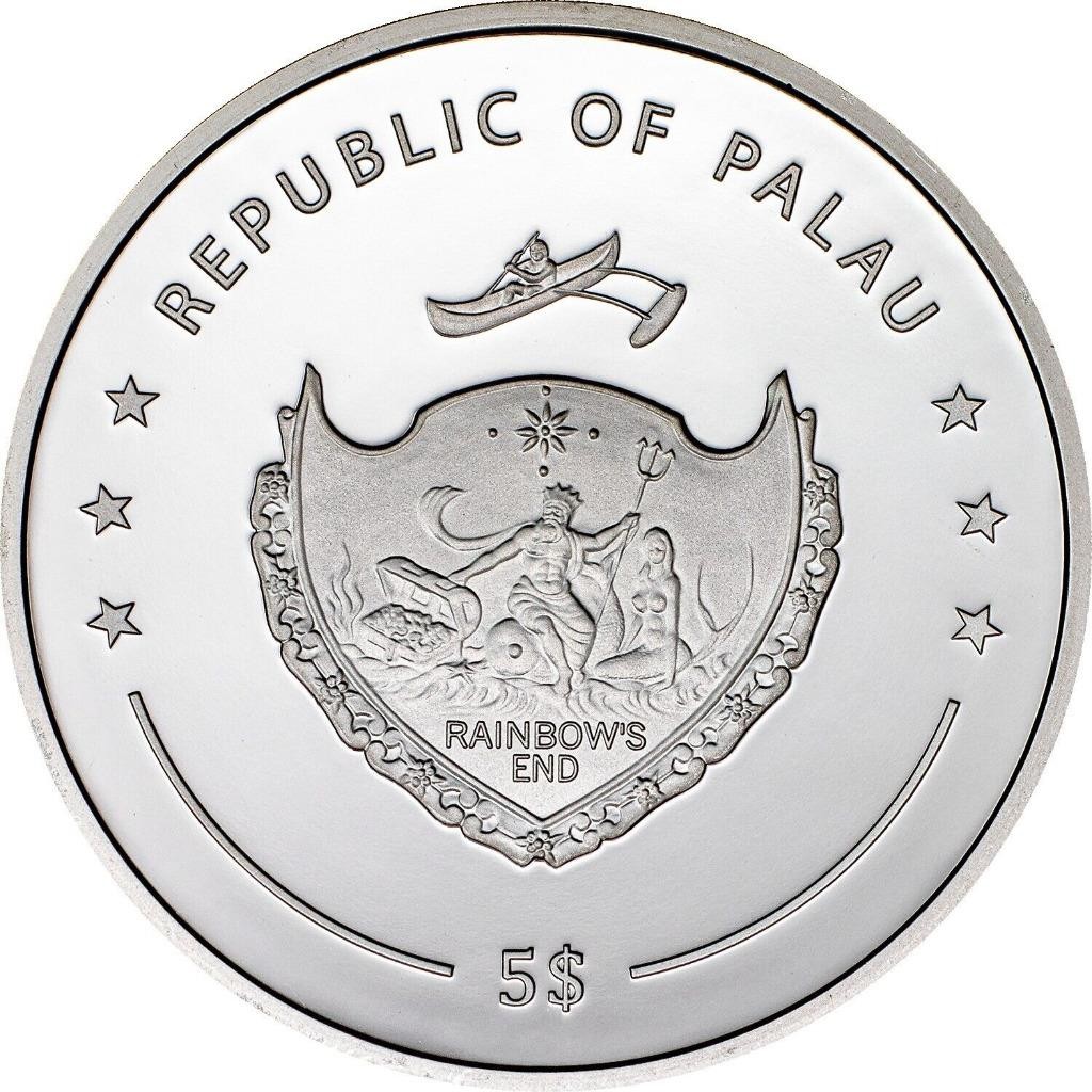 Palau 2023 $5 HAZEL BROWN Coloreyezed Eye 1 oz Silver Coin