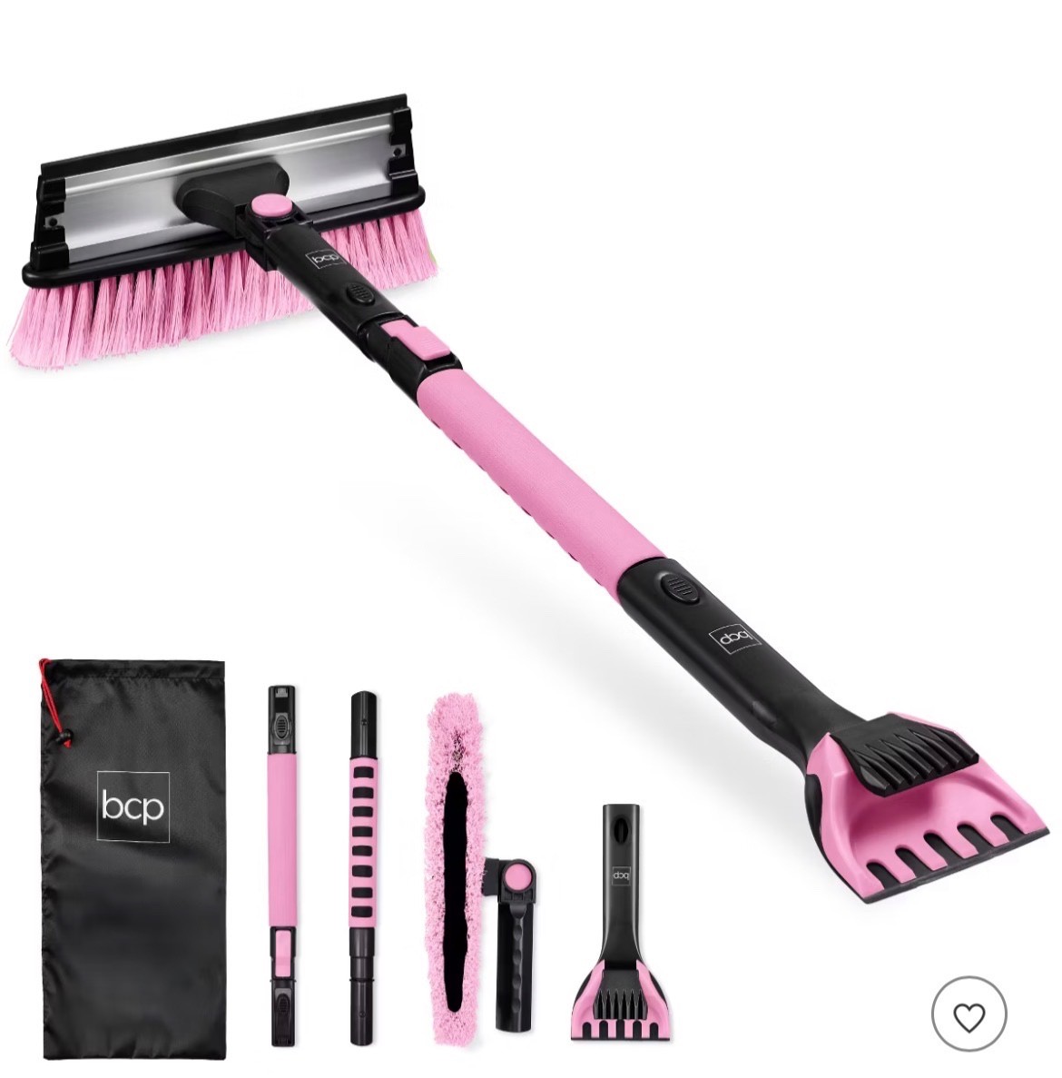 39" Extendable Snow Brush with Squeegee & Ice Scraper, Auto Snow Brush, Auto Ice