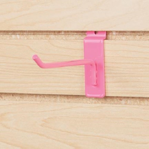 Lot of 50 6" Slatwall Hooks Hot Pink Peg Slat Wall Retail Display 6mm Metal