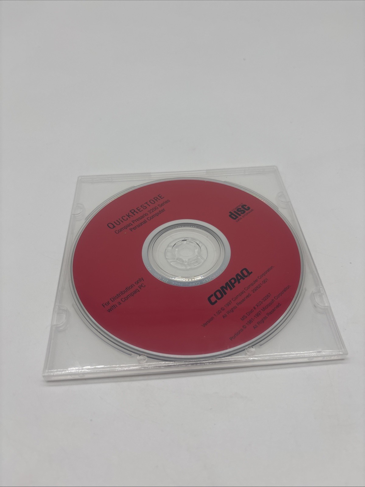 Compaq Presario 2200 Series Quick Restore Disc CD (1997) for Windows Disc Only