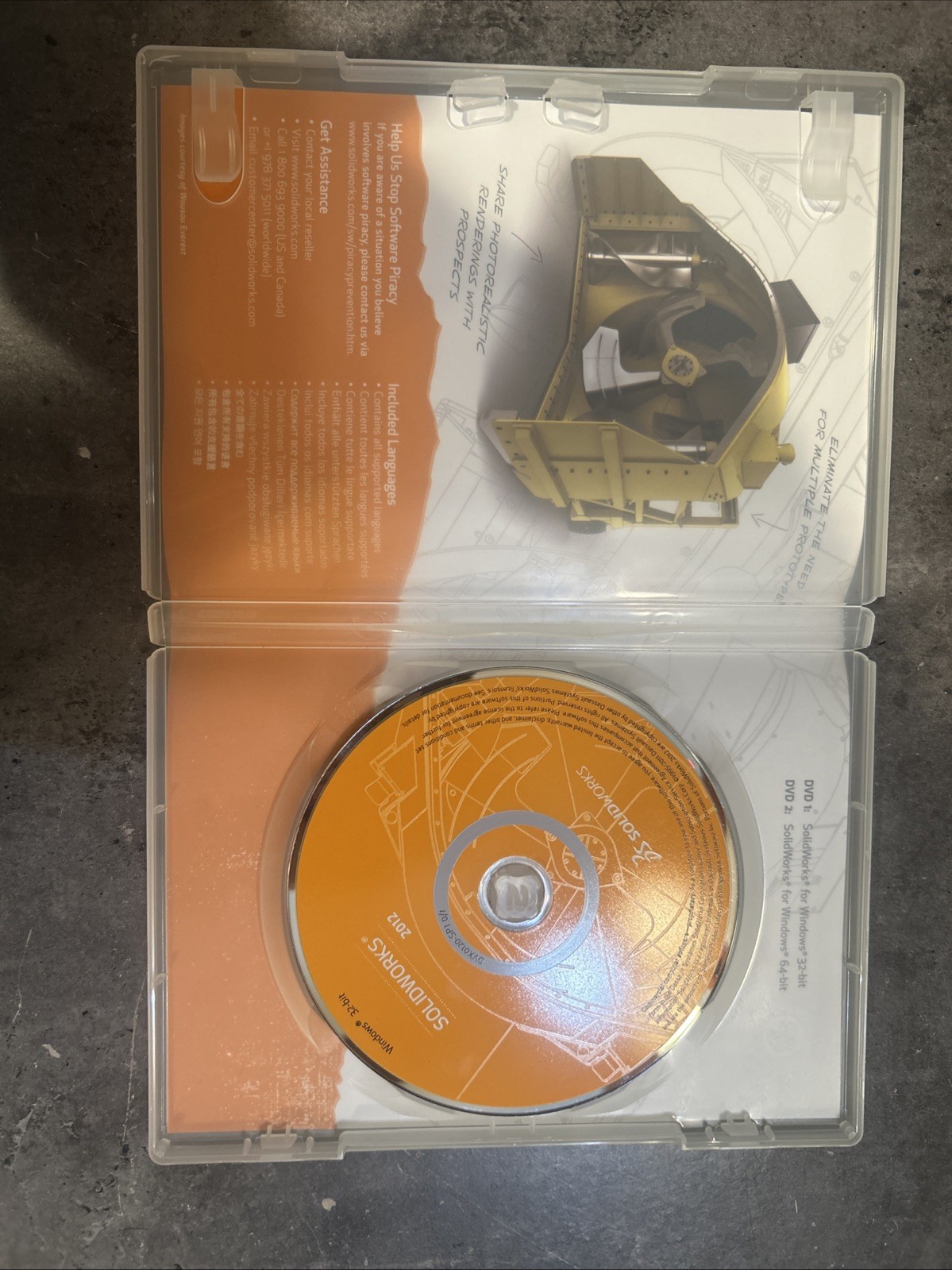 Solid Works 2012 Dual CD Set 32bit & 64bit (No Serial #)