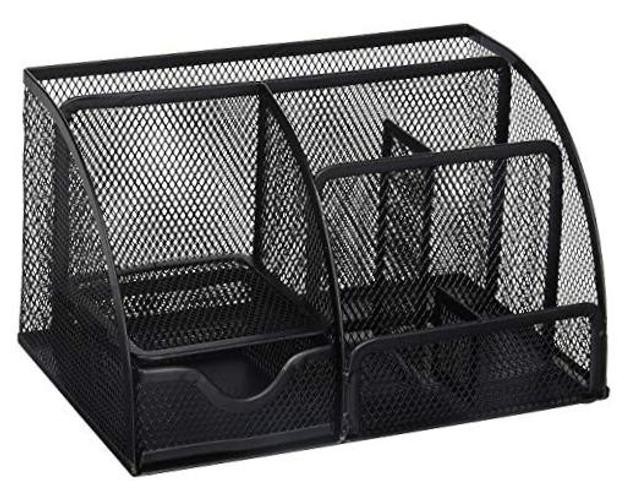 Mesh Desk Organizer Office & Dorm Room Supplies Caddy, 6 Compartments, New