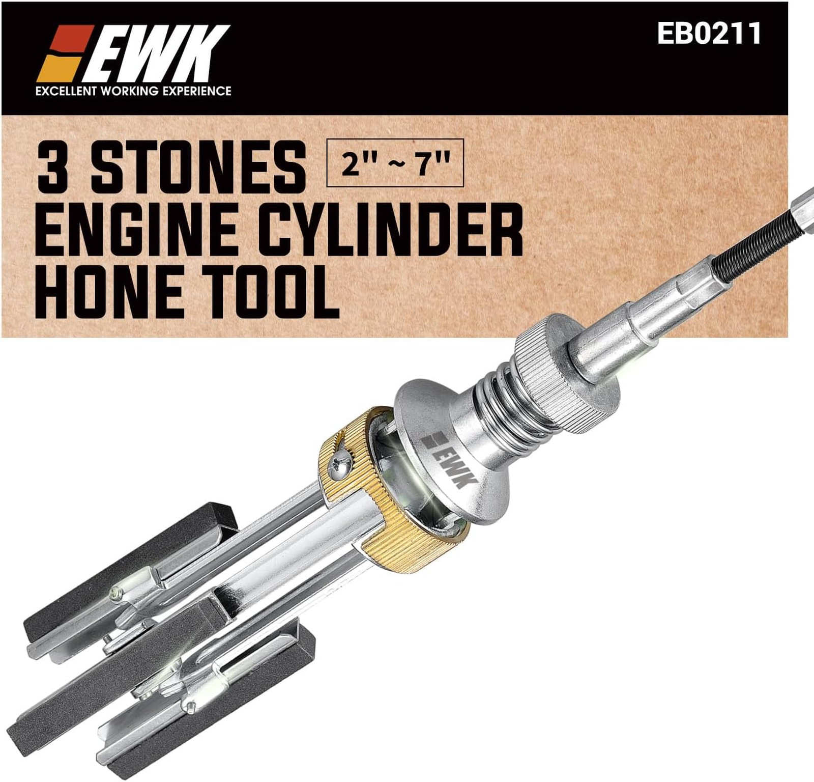 Cylinder Hone Tool 2 Inch To 7 Inch Adjustable 220 Grit Stones Engine Honer