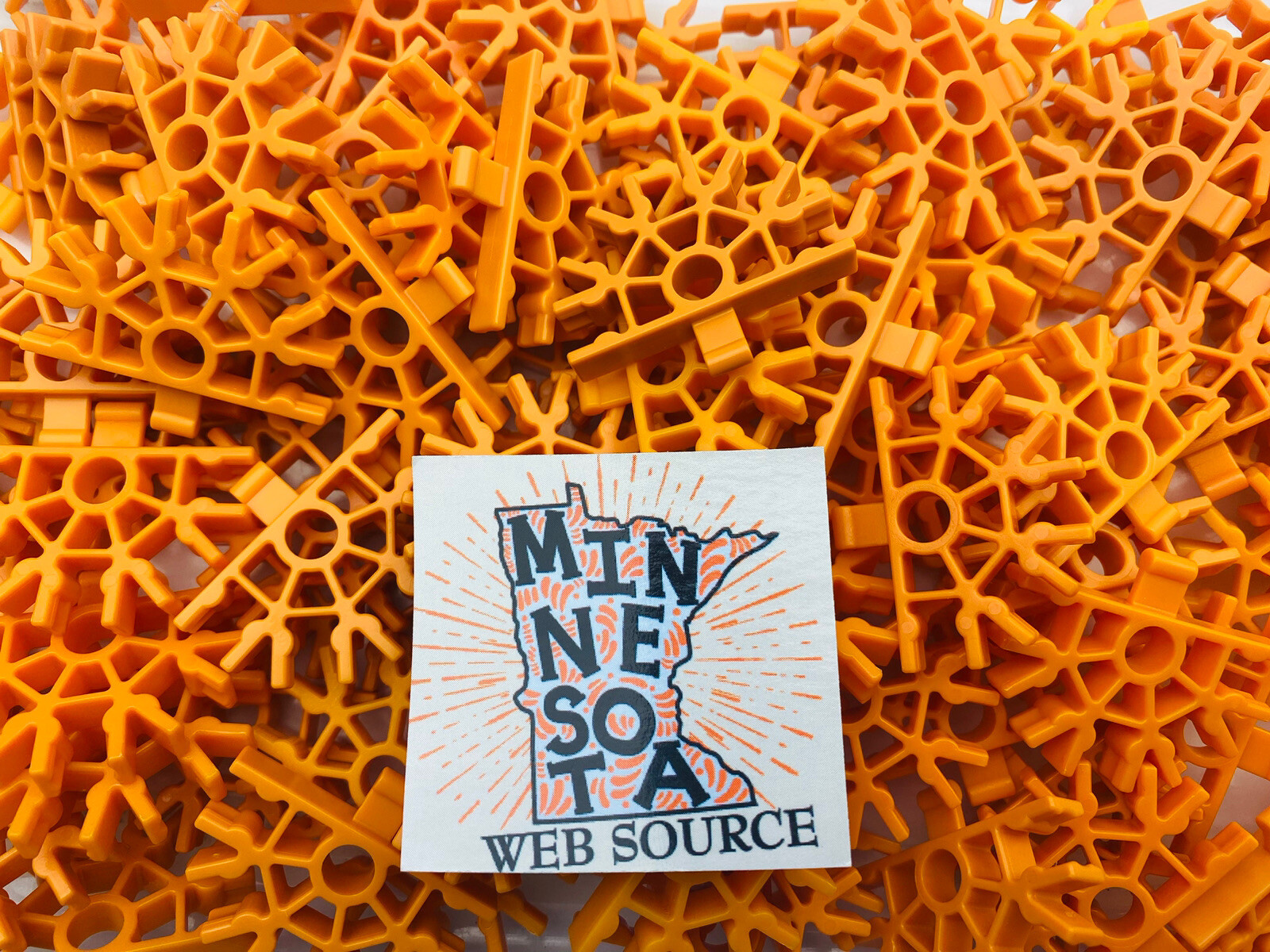 (300) K’NEX Orange Track Connectors – 5‑Way – USED OEM – Standard