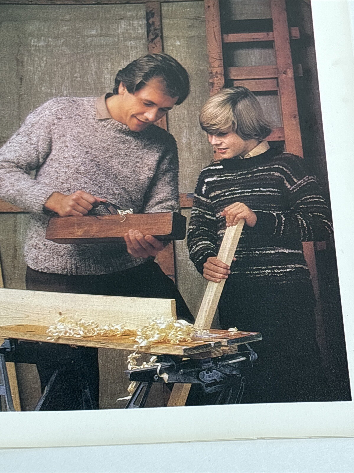 Crewnecks Father & Son Sweater Knitting Pattern Card