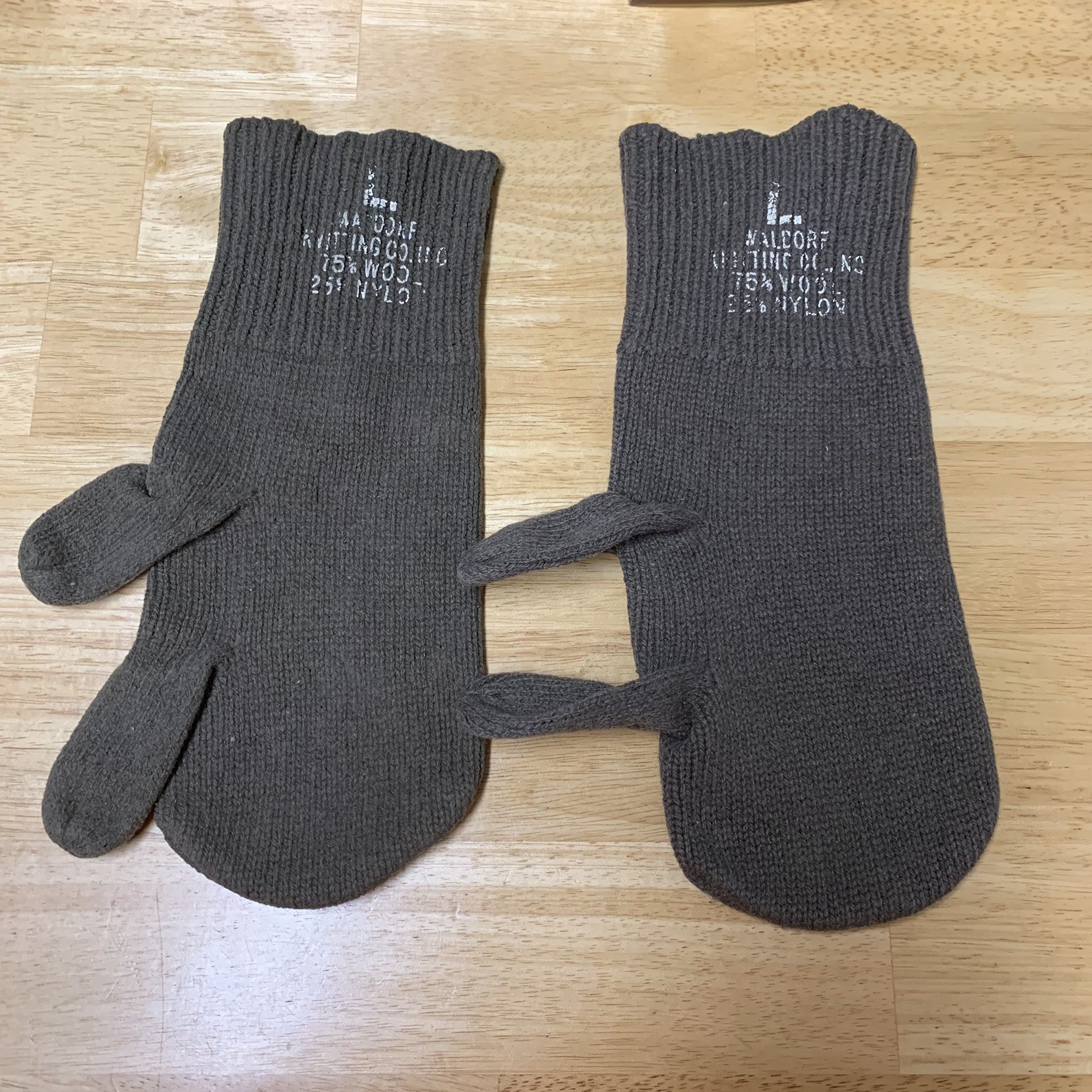 M-1948 Trigger Finger Wool Mitten Insert Size Large Waldorf Knitting Co