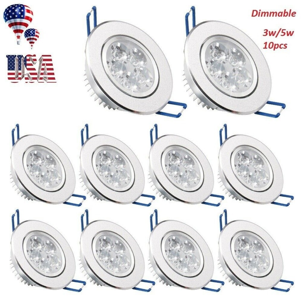 10/12pc 3W/5W LED Downlight Dimmable Spot Panel light Recessed Ceiling Lamp 110V