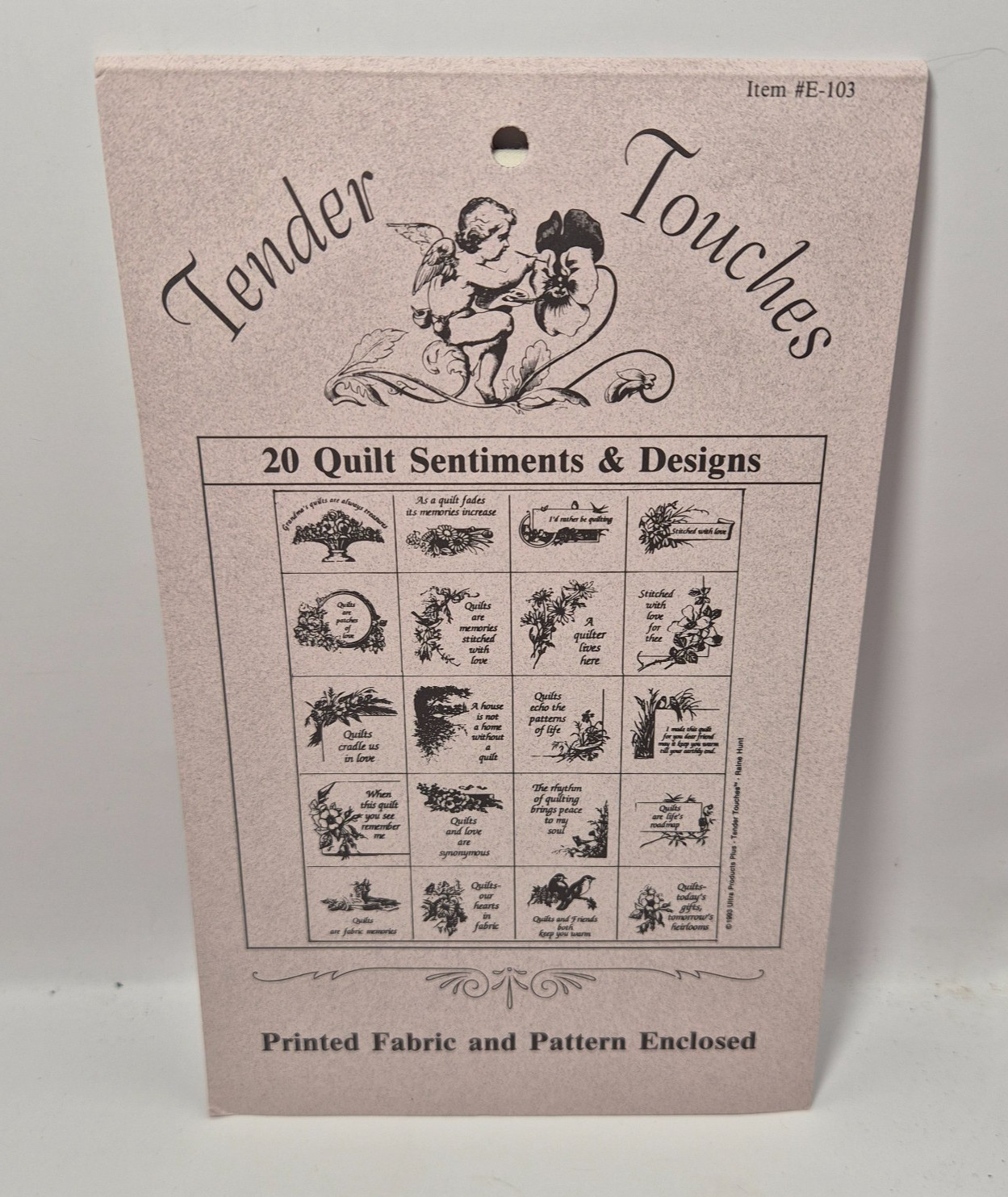 NIP!  Tender Touches 20 Quilt Sentiments Printed Fabric Quilt Pattern