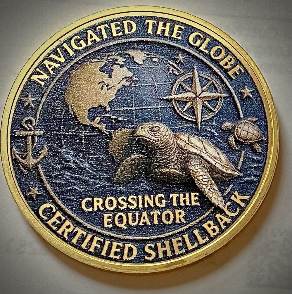 US Navy Shellback Challenge Coin-Gold Colored-Sea Turtle-New-USN