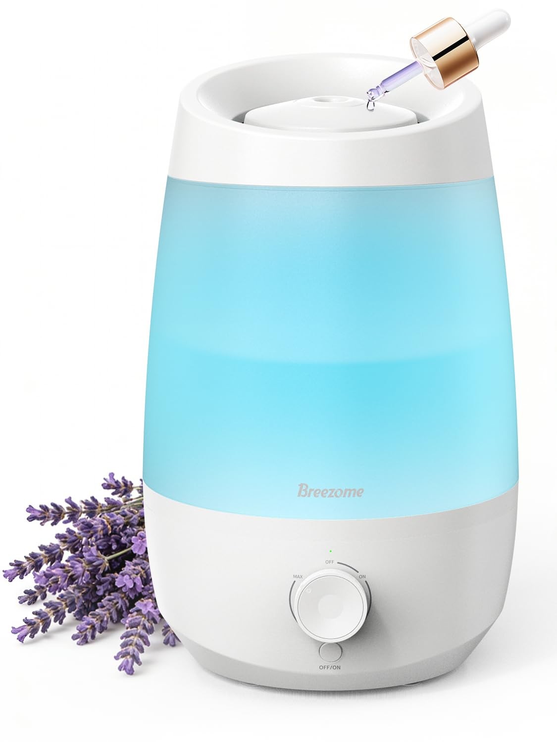 BREEZOME 2.5L Top Fill Humidifier, 250ml/h, 25 Hrs, Quiet, 7-Color LED