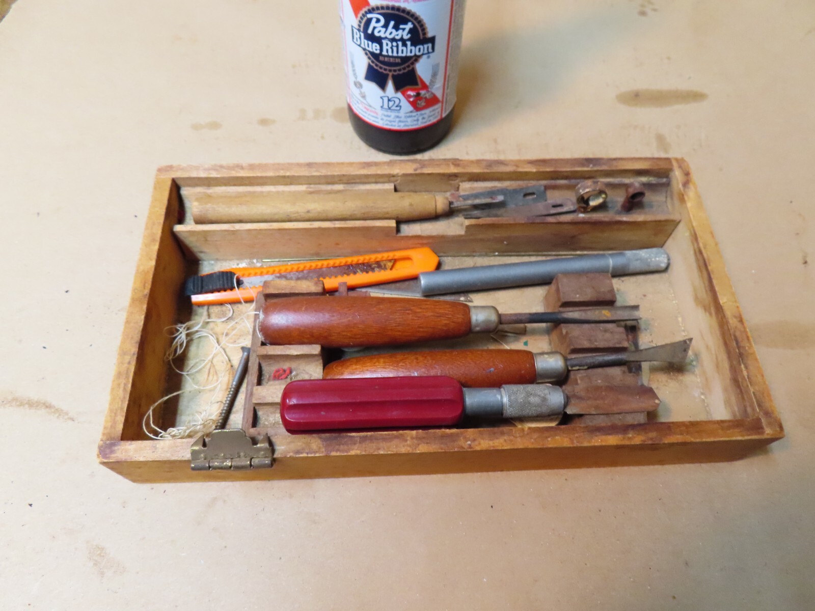 Vtg X-acto carving knife set,wood box,USA~AVG/GD🤠🤠🤠X