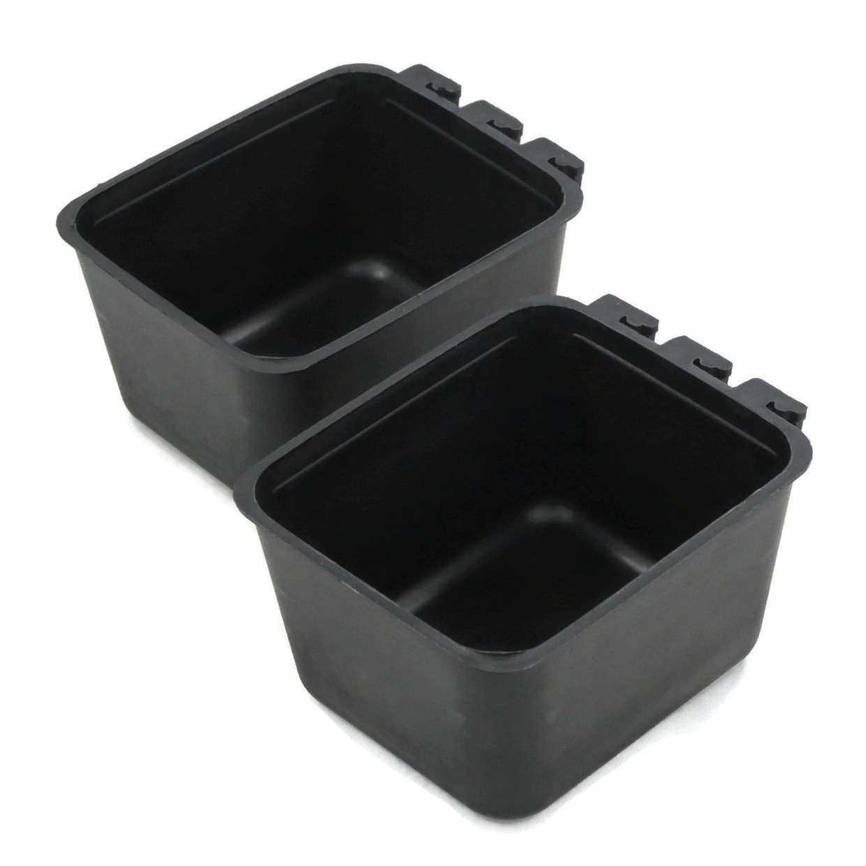 2-Pack - Black Cage Cups with Shift Lock Design for Caged and Fenced Animals