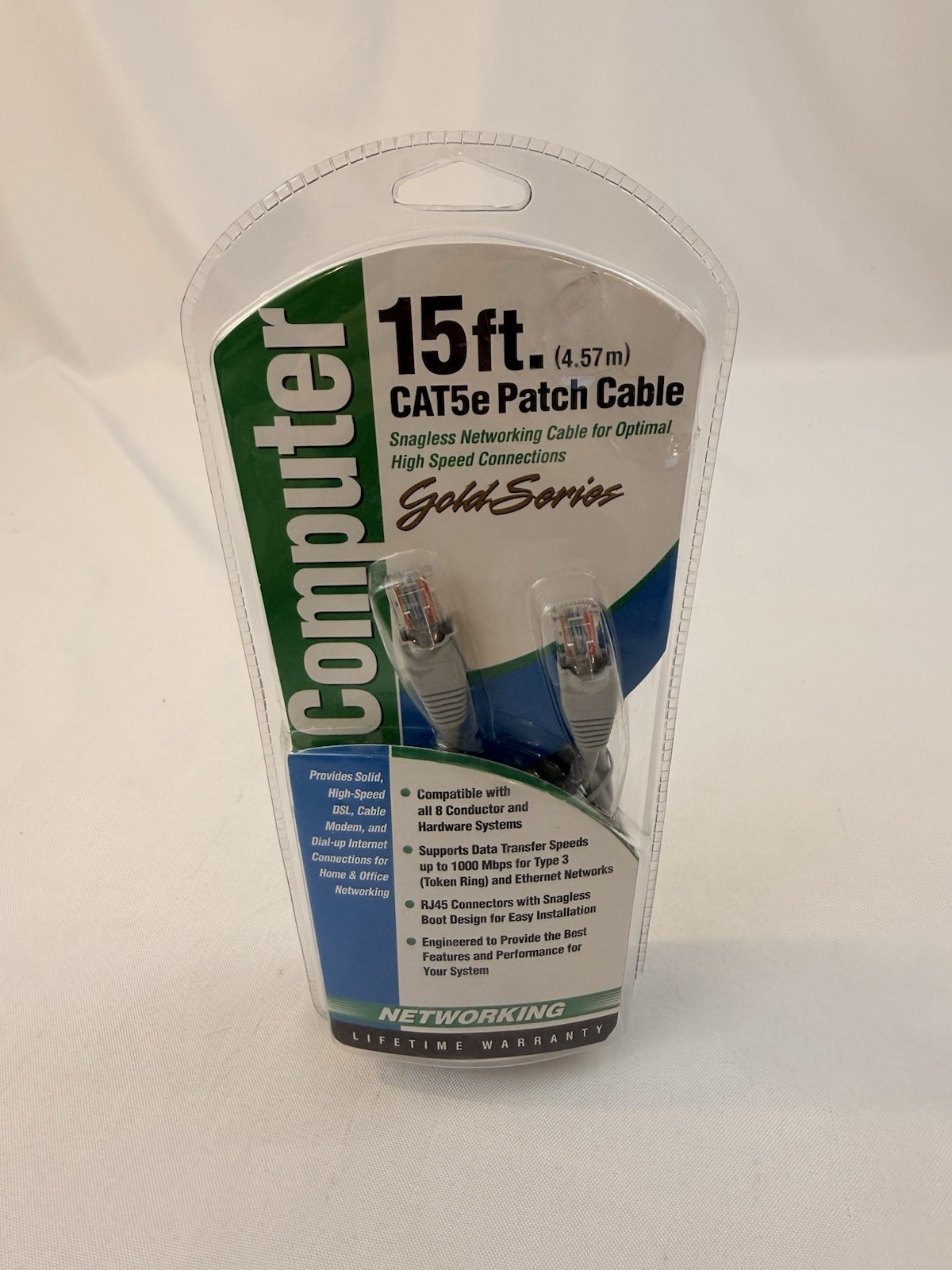 15ft. Computer CAT5e Patch Cable Gold Series Brand New Fast Ship!!