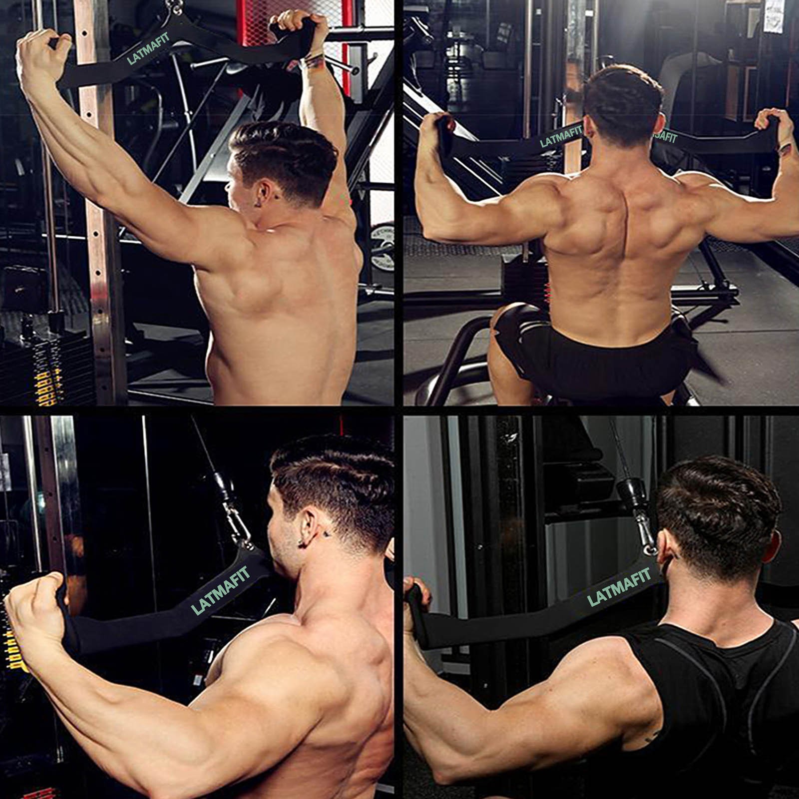 Lat Pull Down Bar Fitness Rowing Pulley Cable Machine Attachment Handle Grips