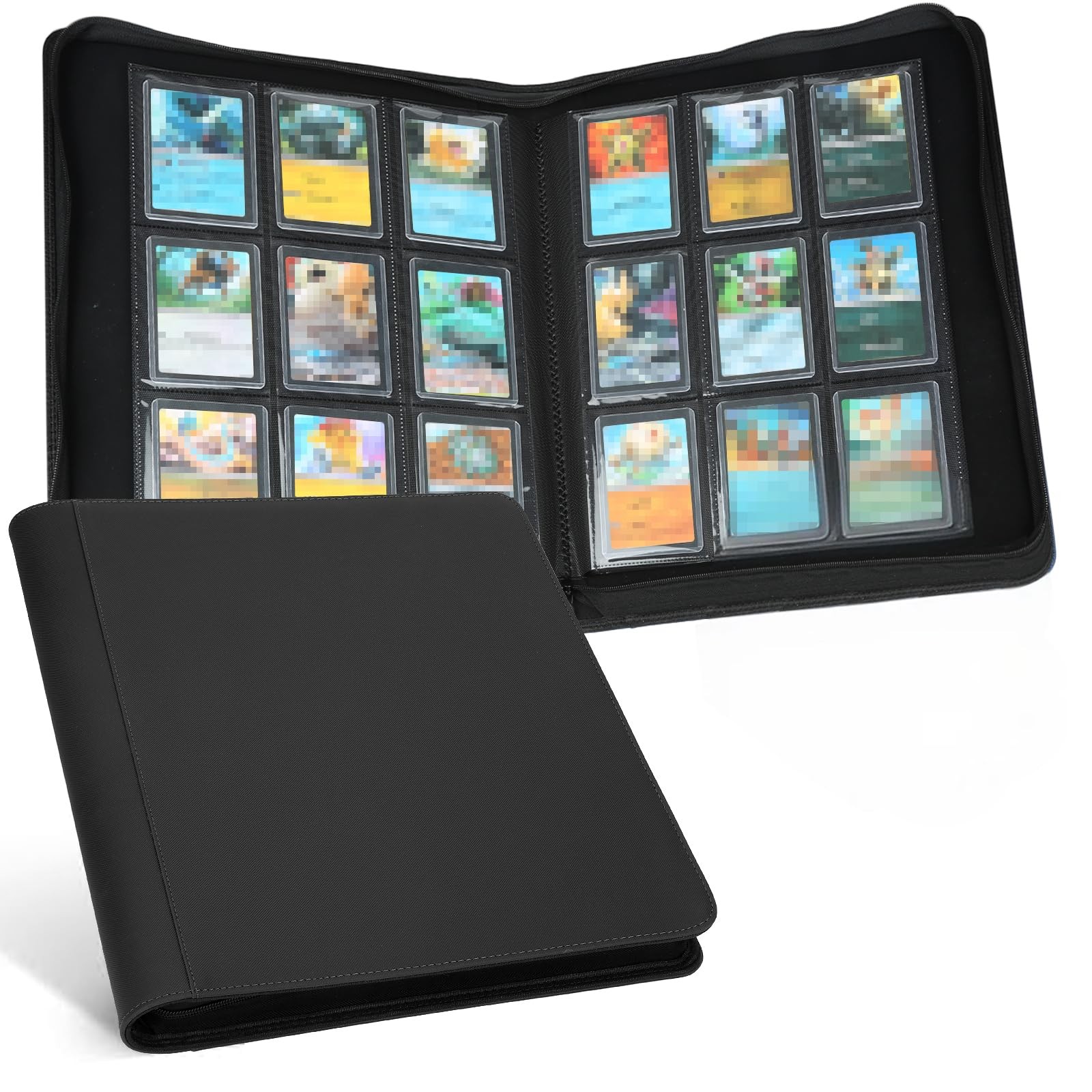 Toploader Binder, Holds 324 Toploaders, 9 Pocket Top Loader Binders with Slee...