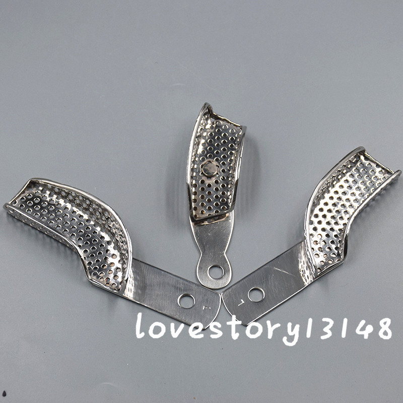 3 Pcs/Set Dental Autoclavable Stainless Steel Partial Impression Quadrant Trays