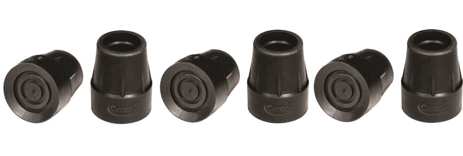 Carex Black Cane Tips 3/4" 2ct (3 Pack)