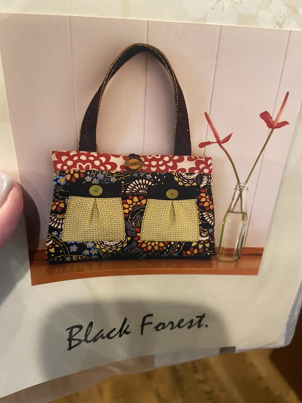 NEW Melly & Me Black Forest Purse Pattern and Buttons