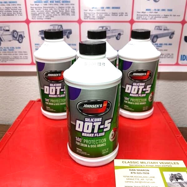 Silicone Dot-5 Brake Fluid. 12 Oz.  Made in USA!
