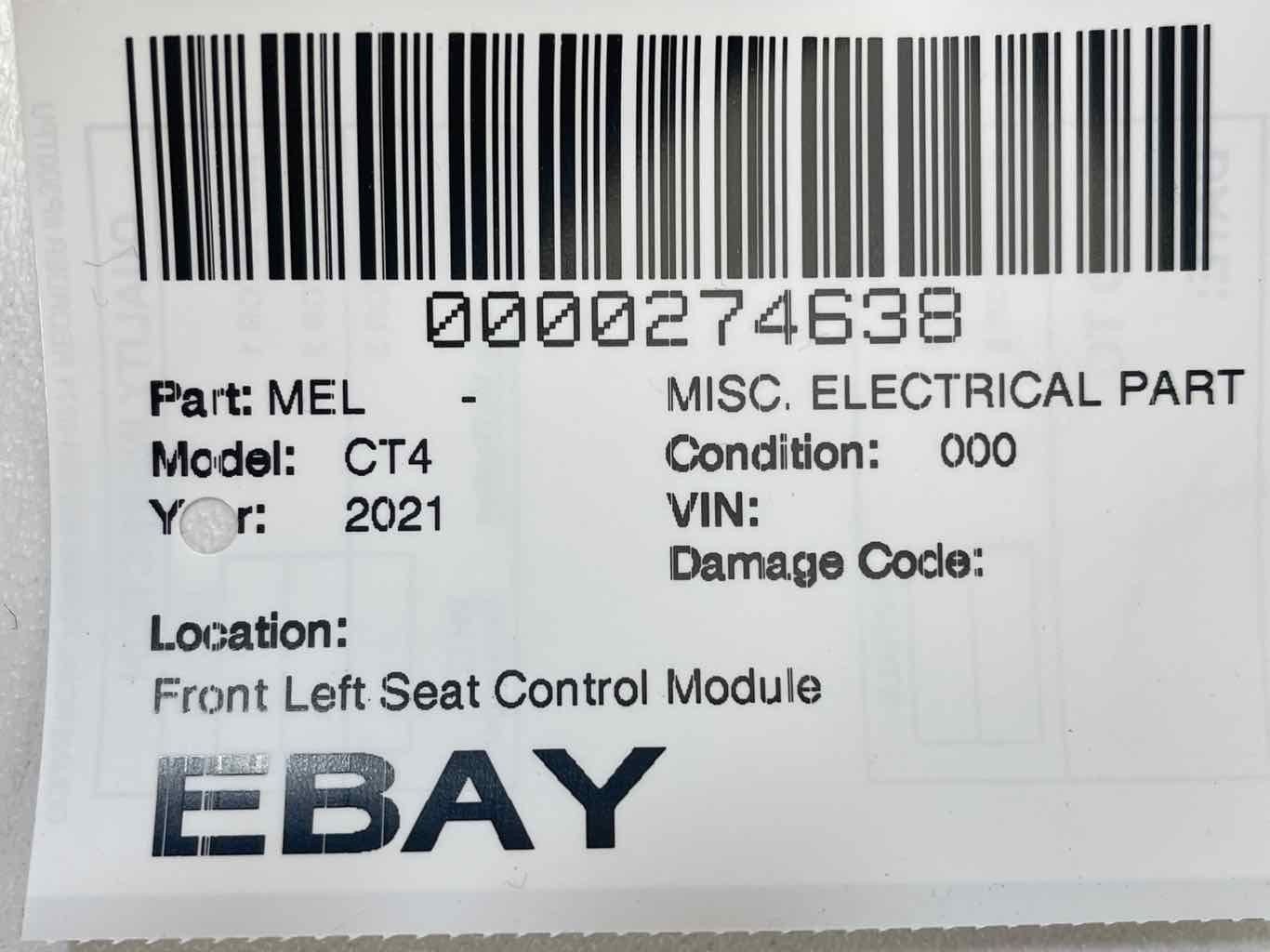 FITS 2020 - 2024 CADILLAC CT4 Front Left Seat Control Module OEM TESTED