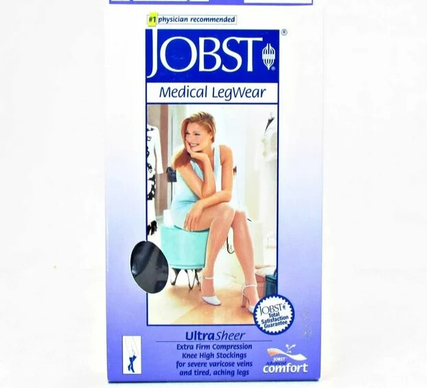 Jobst UltraSheer 30-40 mmHg CT Compression Stockings KNEE HIGH 121476 BLACK XL