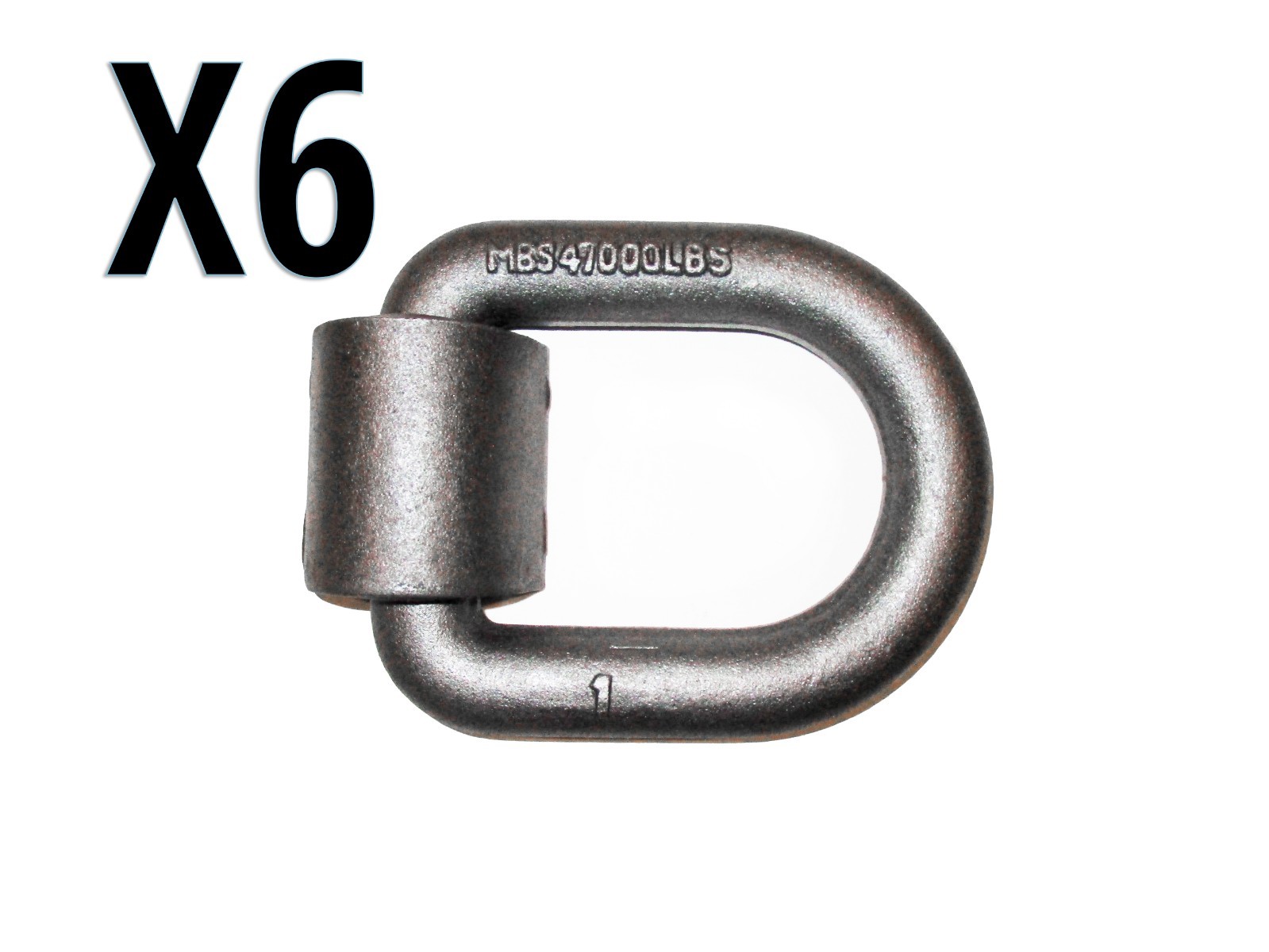 (6) 1" Weld On D Ring Attachment Point for Trailer Tie Down Cargo Control Link
