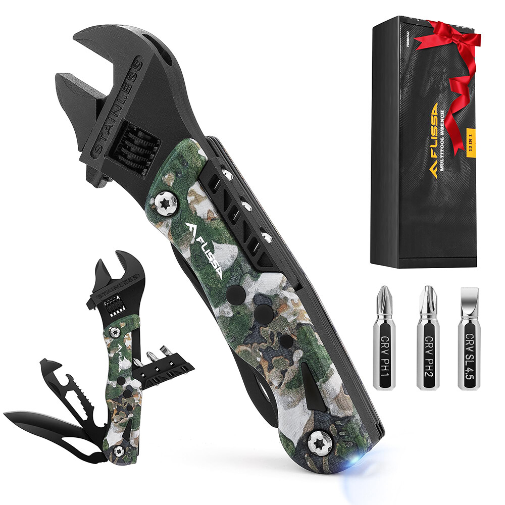 FLISSA 13-in-1 Multi Tool Wrench Pocket Knife Multitool Multi Use Tool Wrench US