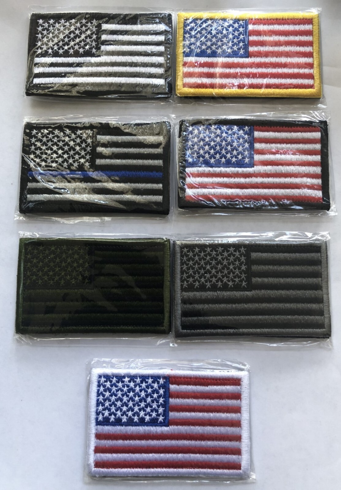 USA American Flag Patch 3''X 2'' Hook & Loop Choice Military Tactical