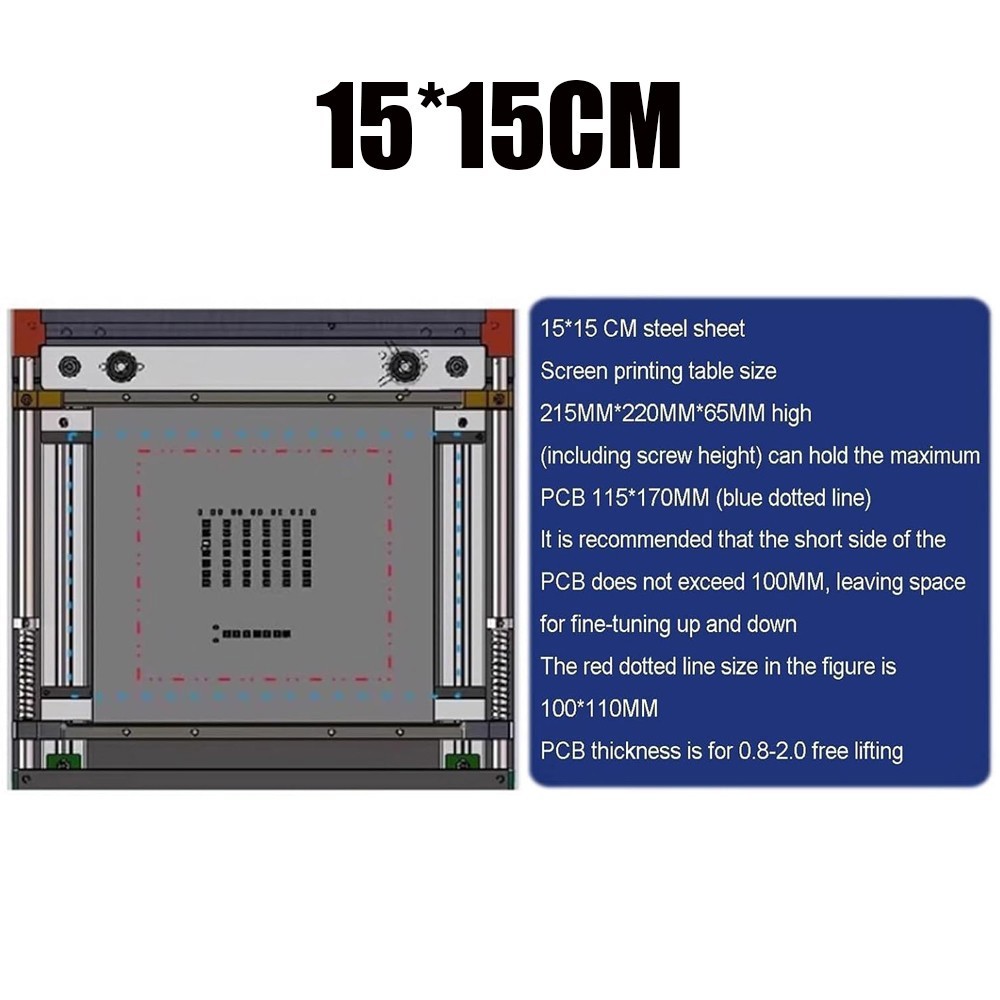 Manual Solder Paste Printer PCB Stencil Printing Table SMT Screen Printer 15cm