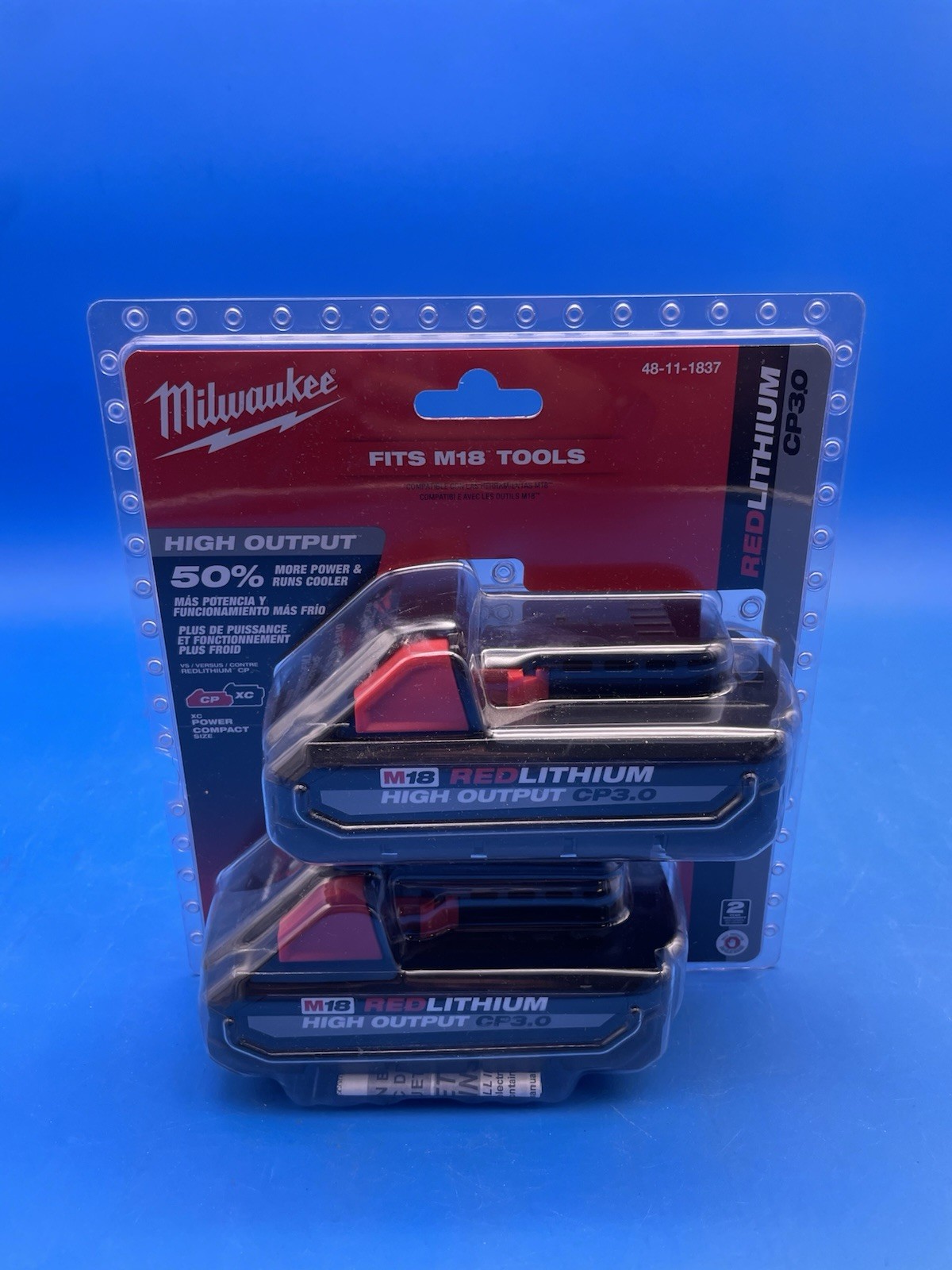 Milwaukee M18 48-11-1837 18V 3Ah Li-Ion Battery - 2 Packs