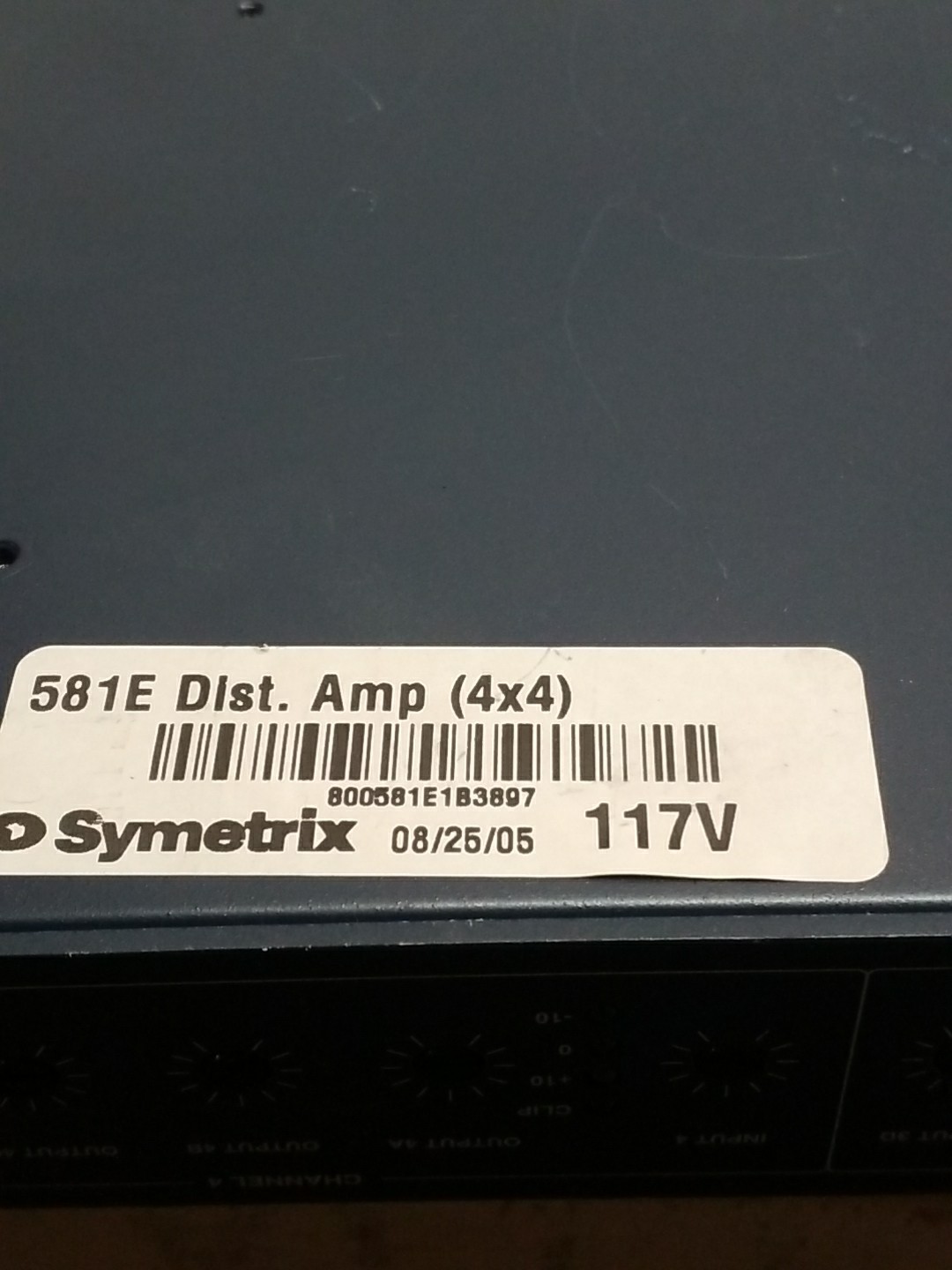 Symetrix 581 E Distribution Amplifier Powers On, Untested Electronics
