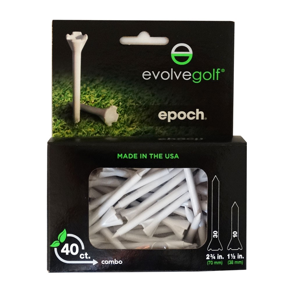 NEW Evolve Golf Epoch Tees 40 Count Combo 2 3/4" (30) & 1 1/2" (10)