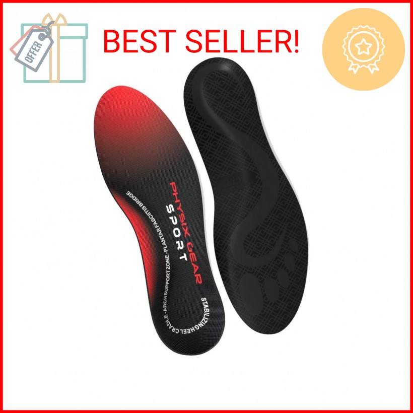 Physix Gear Orthotic Insoles for Men & Women - Arch Support Orthotics Insole, Or