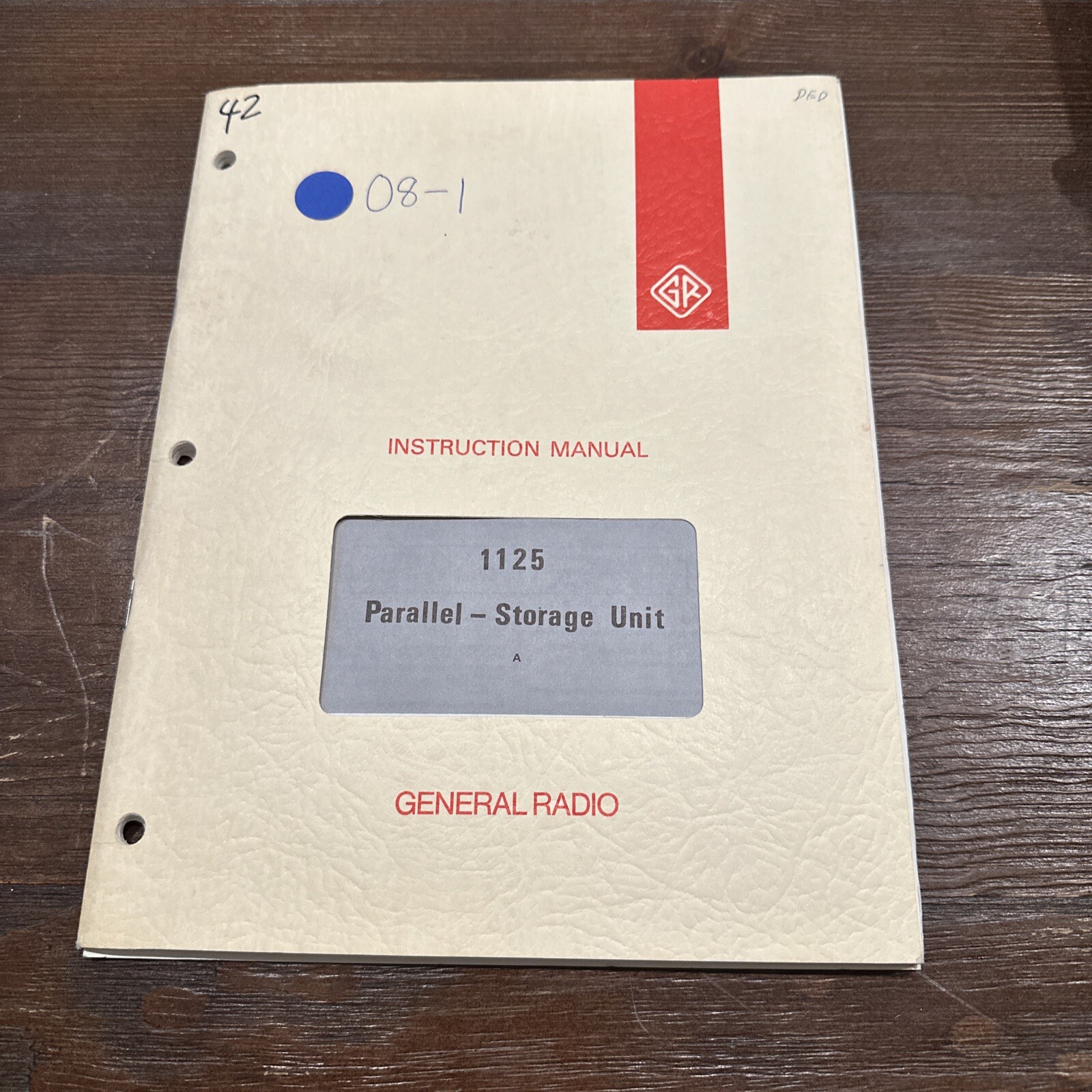 General Radio 1125 Parallel-Storage Unit A Instruction Manual 1125-0100-A  1968