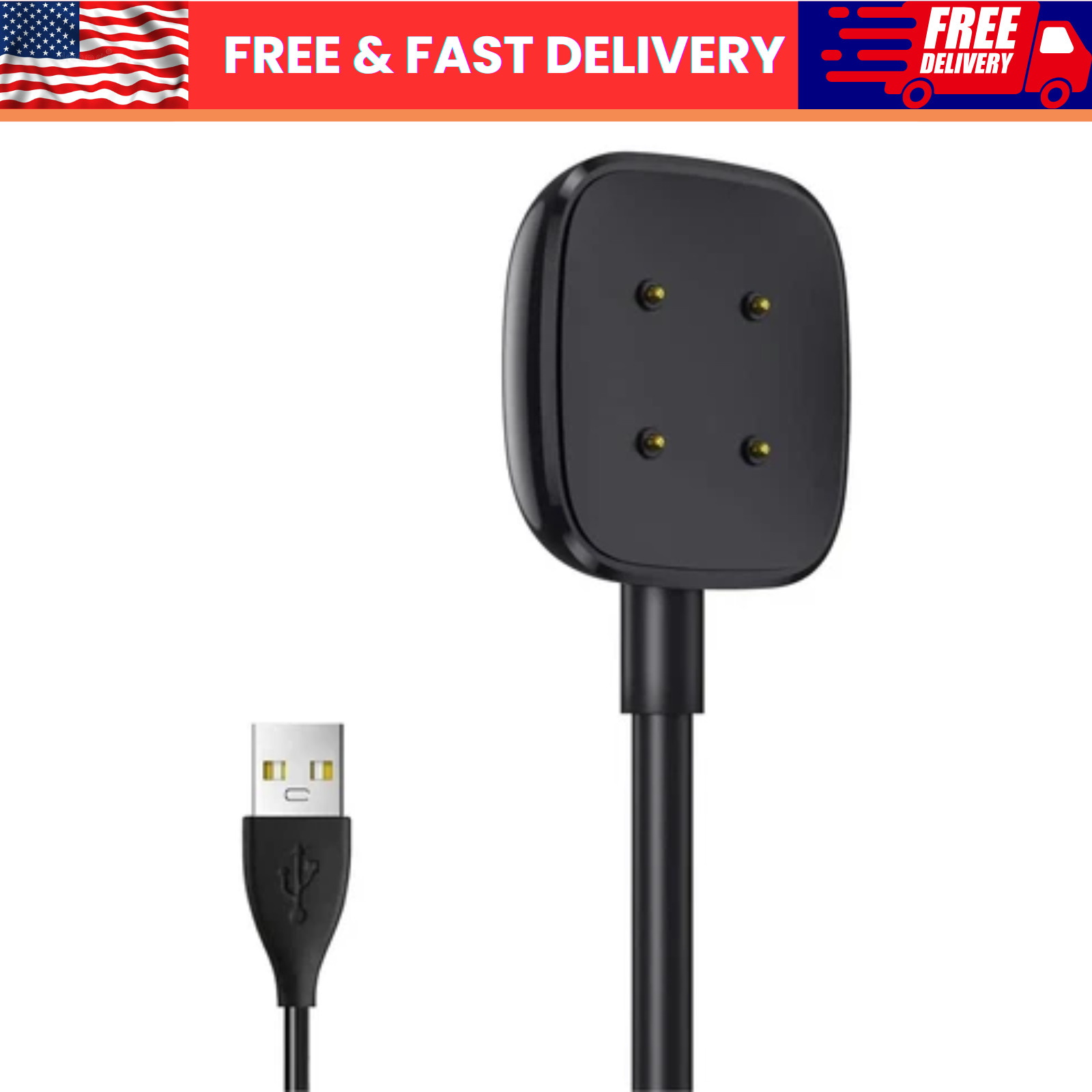 Wireless Charger For Fitbit Sense Versa 3 4 Watch USB Fast Charging Dock Cable