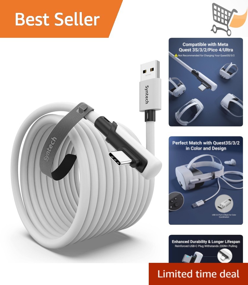 20FT Link Cable for Oculus Quest VR PC Gaming USB 3.0 High Speed Data Transfer