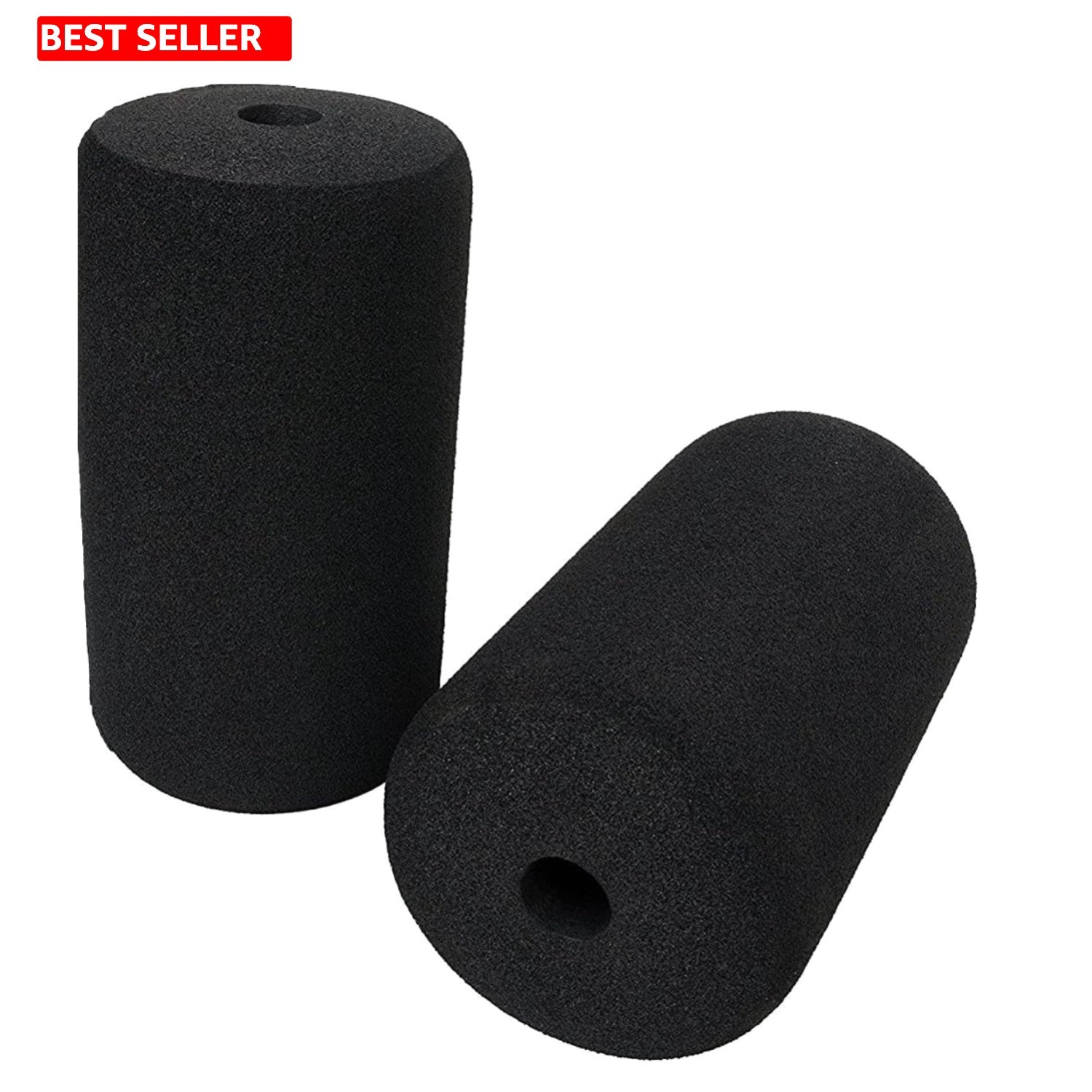 High-Density Rubber Foam Roller Pair - 6" Long, Ideal for Recovery & Strength