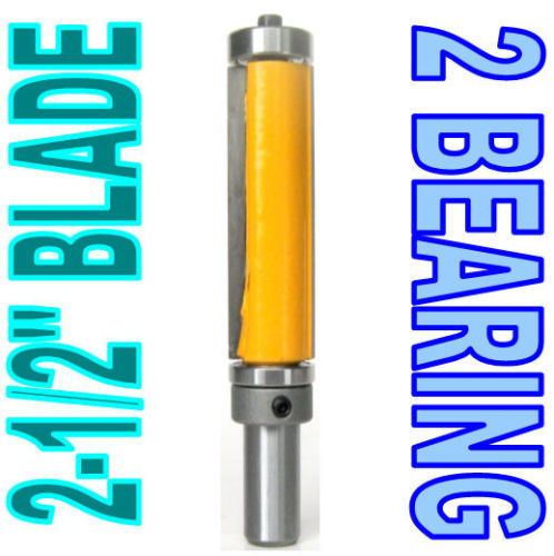 1pc 1/2 SH 2-1/2" Extra Long Trim Pattern Top&Bottom Bearings Router Bit S