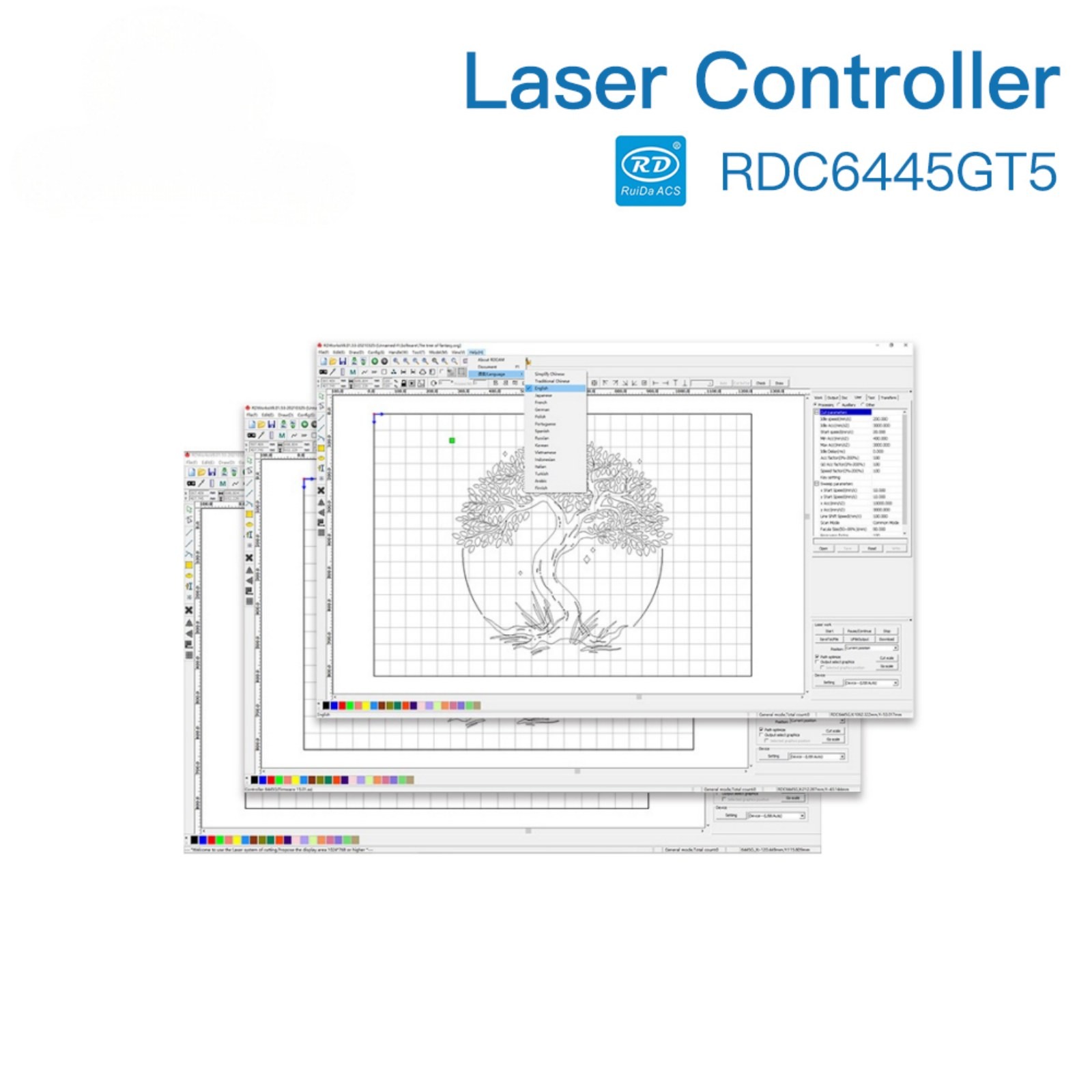 Ruida RDC6445GT5 CO2 Laser Controller System Panel for Engraving Cutting Machine