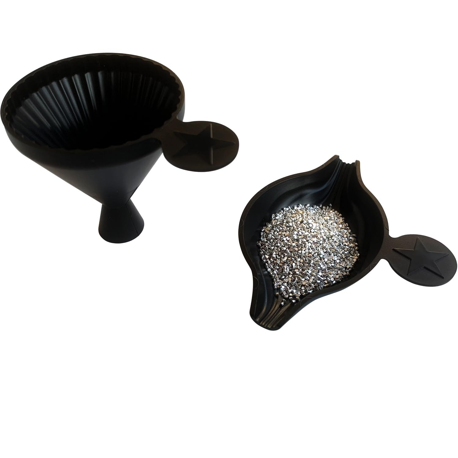 Powder Pans, Powder Funnel for Reloading, Fits All Calibers between .22 -.375, B