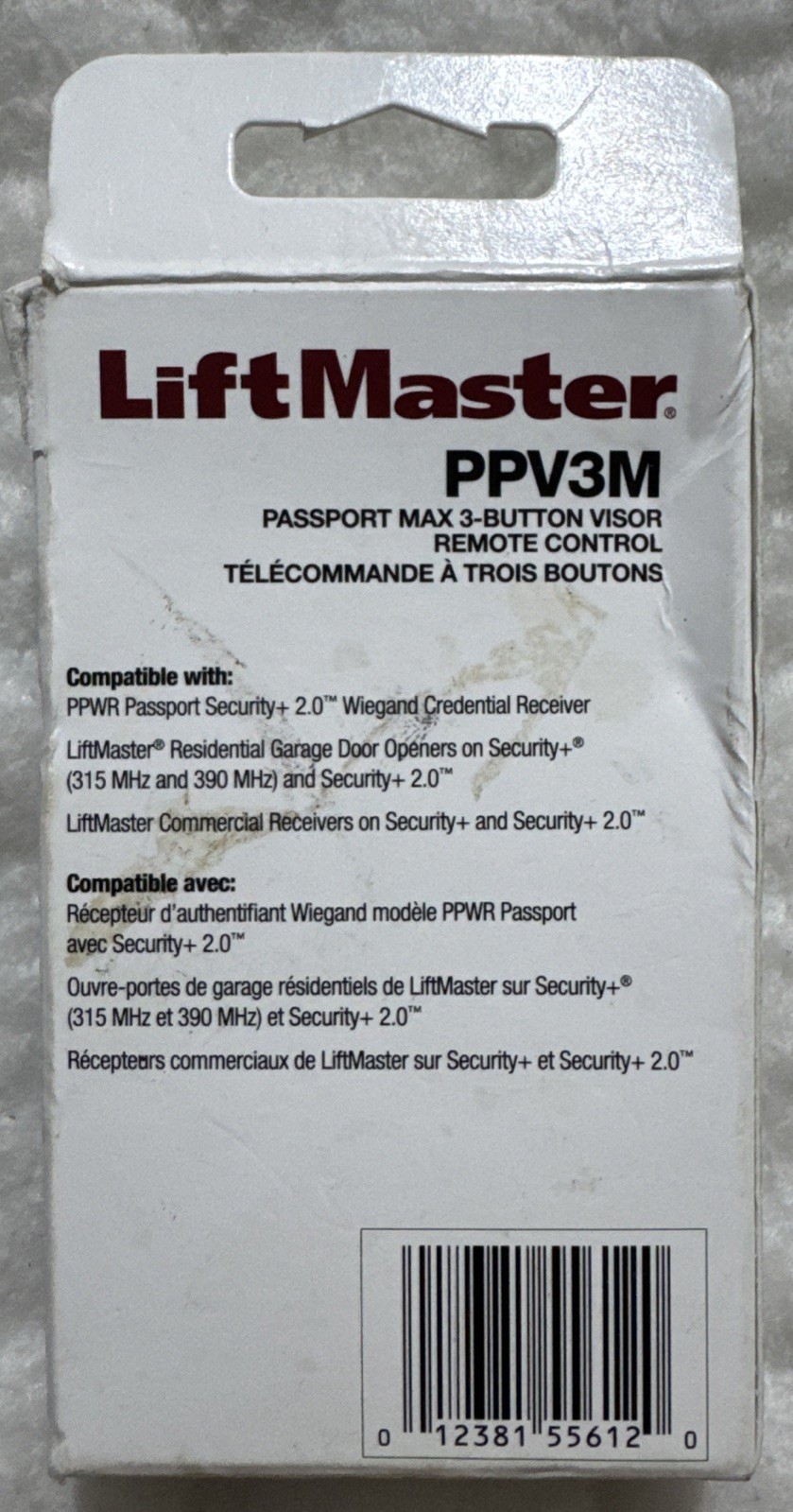 Liftmaster PPV3M Passport Max 3 Button Visor Remote Control Transmitter NIB