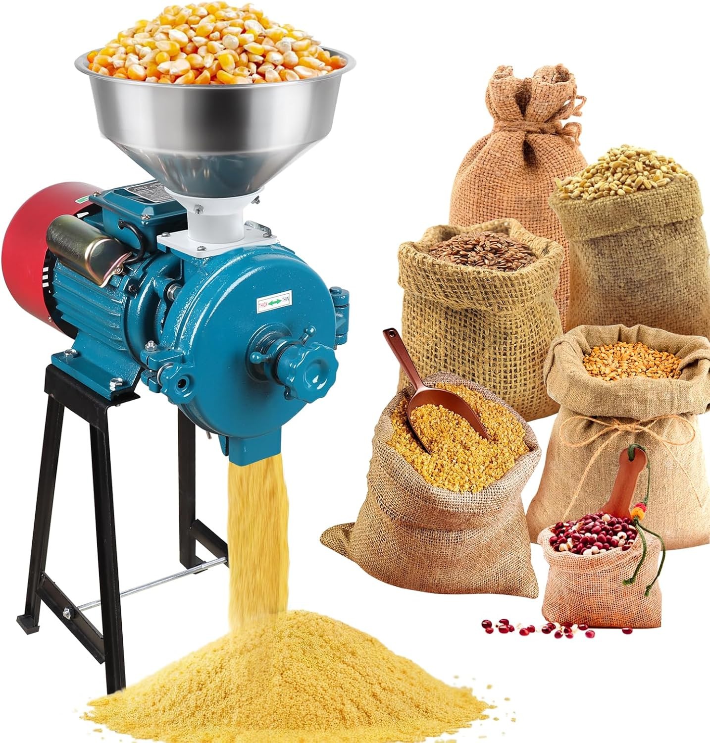Electric Grain Mill Grinder 3000W 110V Commercial   for Grain Corn Rice Corn