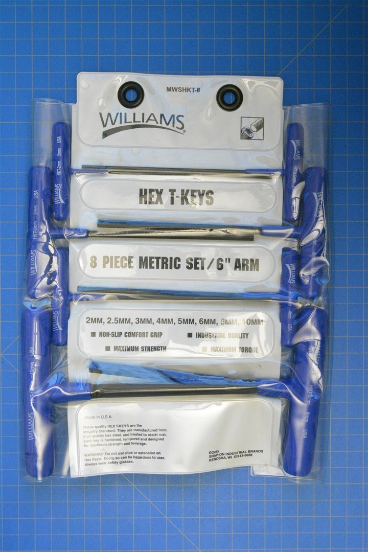 Williams Arm T-Key Set with Pouch, 6-Inch, 8-Piece (JHWMWSHKT-8)