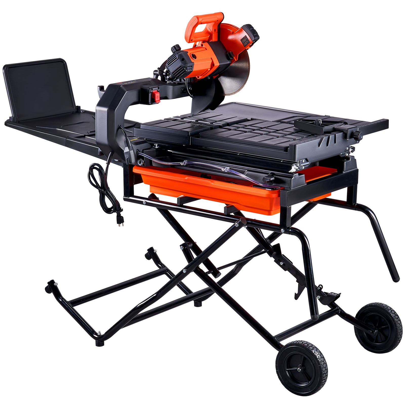 Wet Tile Saw with Stand Tile Cutter 10-inch 65Mn Steel Blade 4500 RPM