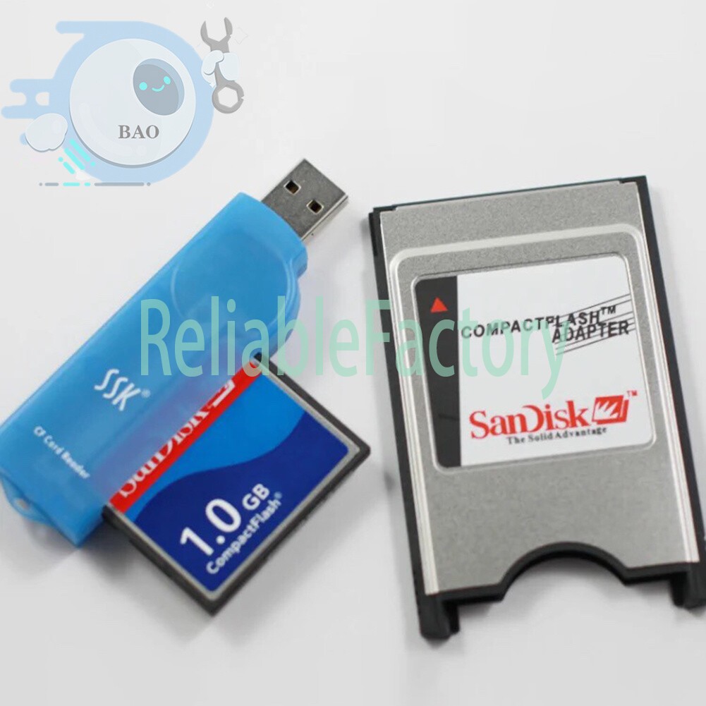 3 piece set NEW CNC 1.0GB CF CF card+CF-PCMCIA adapter+SSK USB2.0 card reader